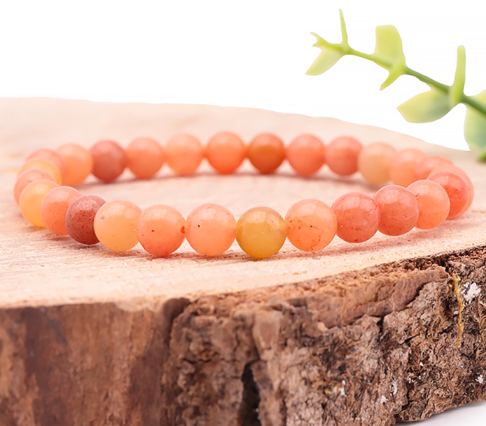 BRACELET BOULE 06MM AVENTURINE ORANGE A