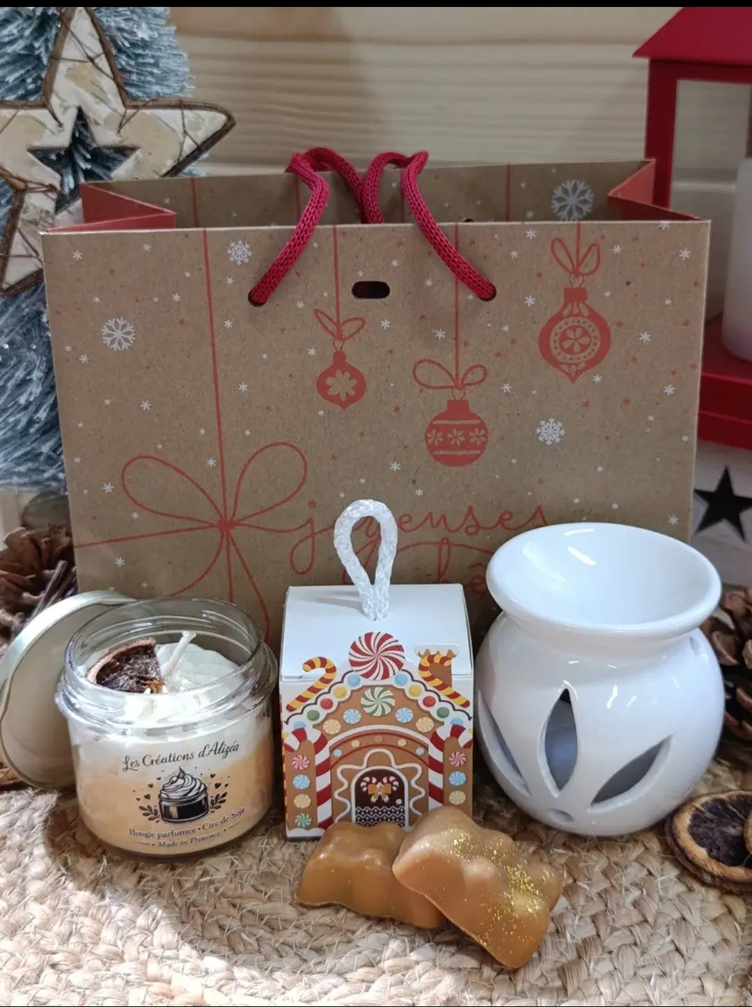 Coffret de Noël brûleur fondant + bougie