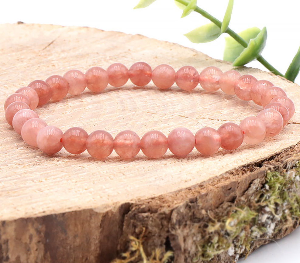 BRACELET BOULE 06MM PIERRE DE SOLEIL B (TRAITÉE PAR TEINTURE)