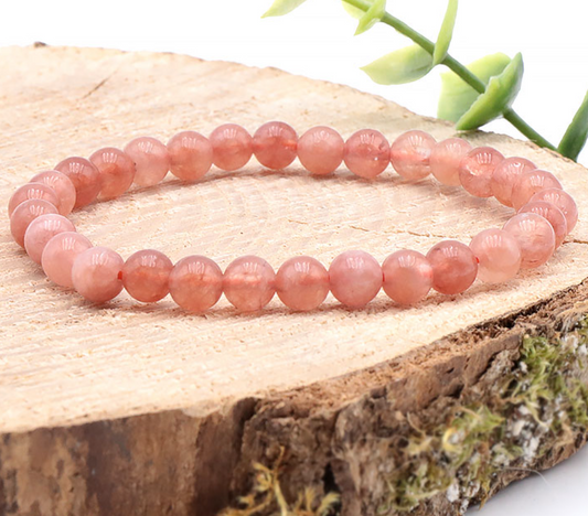 BRACELET BOULE 06MM PIERRE DE SOLEIL B (TRAITÉE PAR TEINTURE)