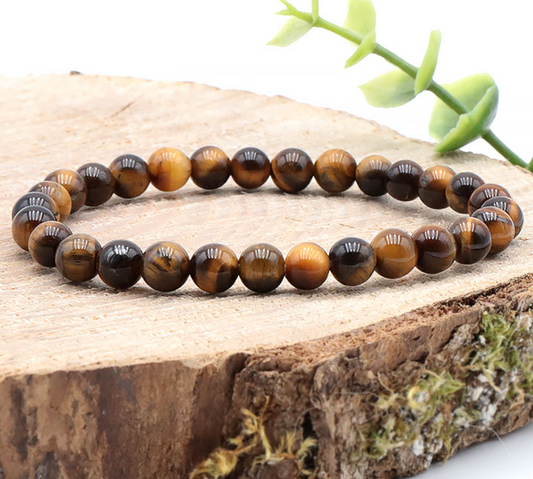 BRACELET BOULE 06MM OEIL DE TIGRE A