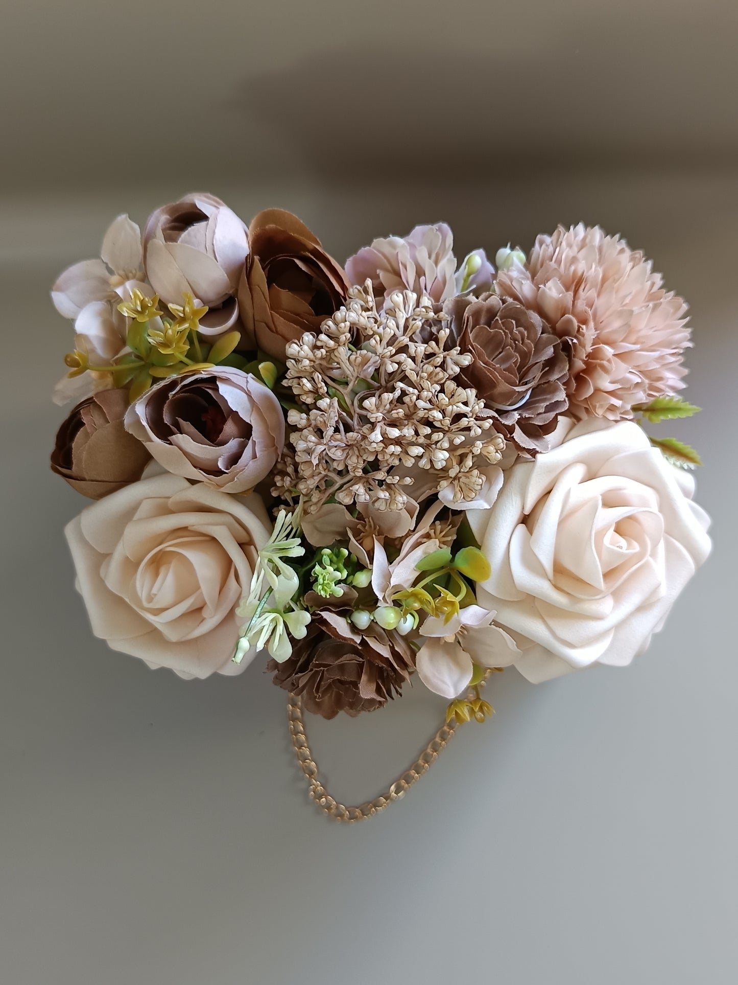 Sac floral beige/marron
