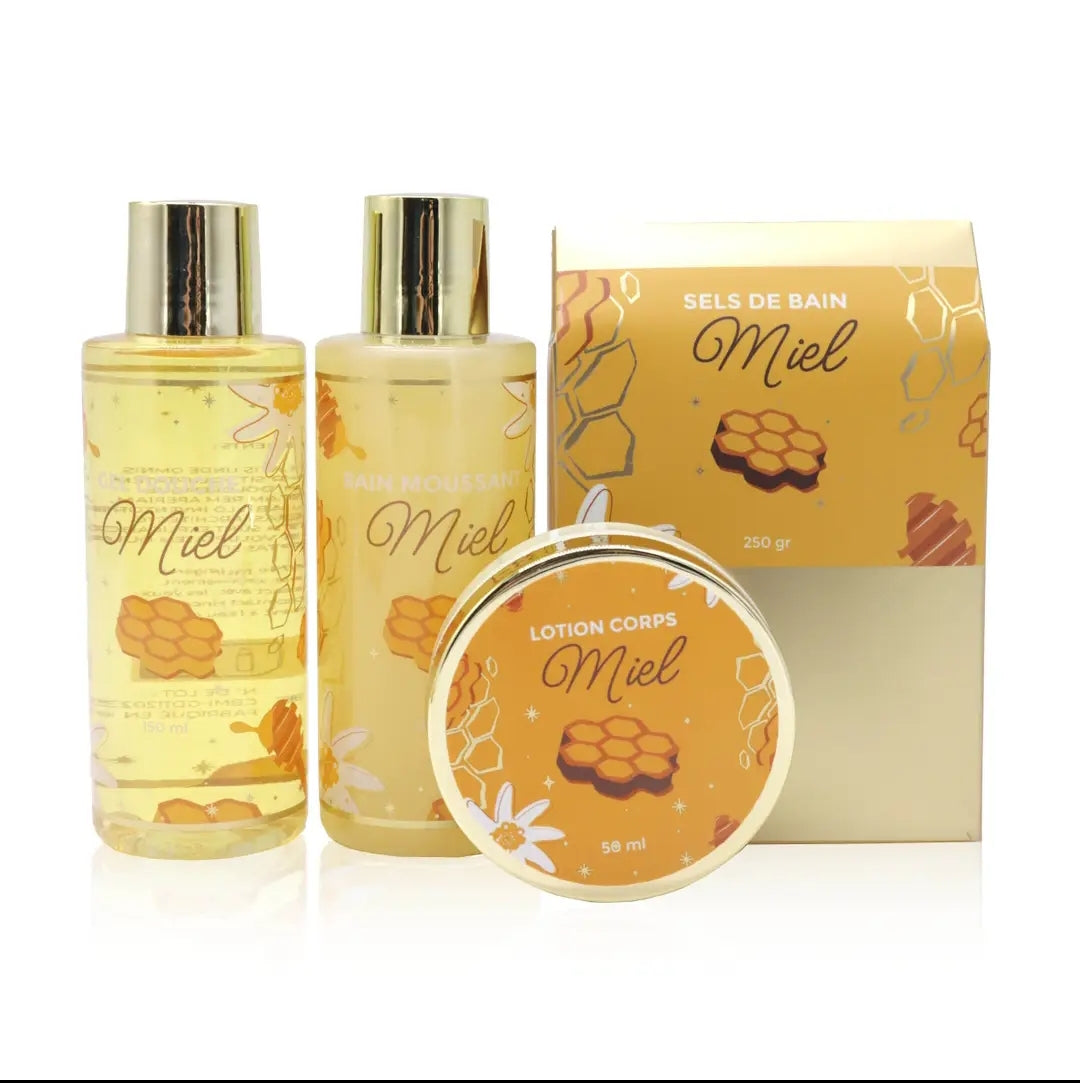 Coffret bain au miel. Set spa corps hydratant