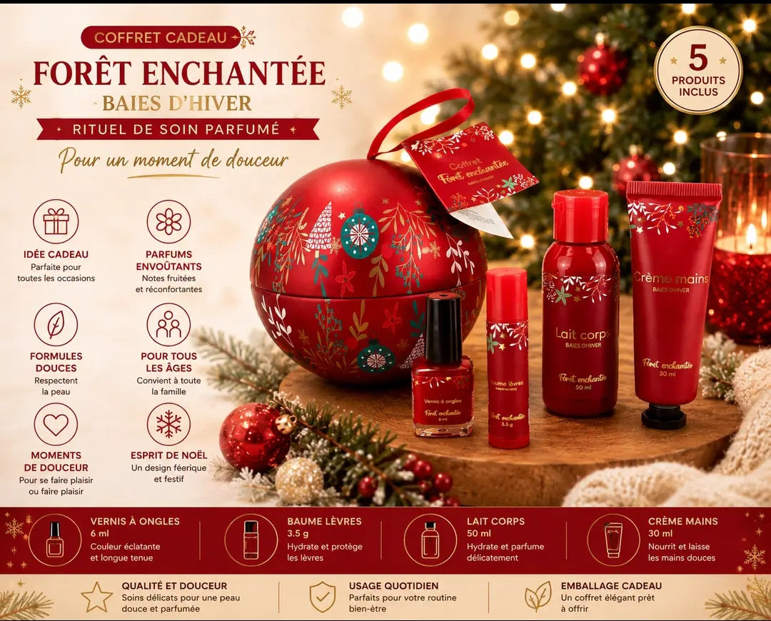 Coffret cadeau de Noël forêt enchantée