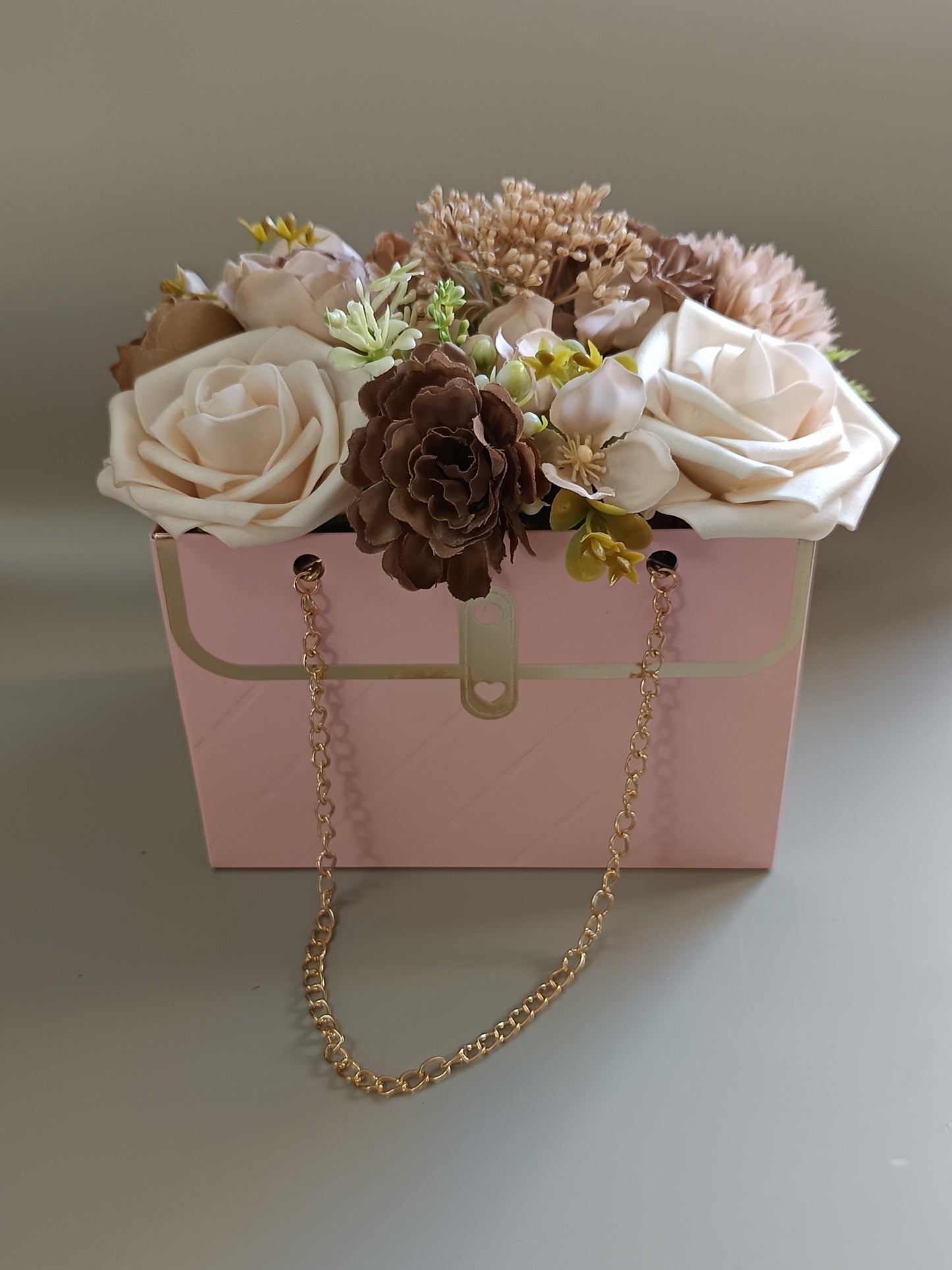 Sac floral beige/marron