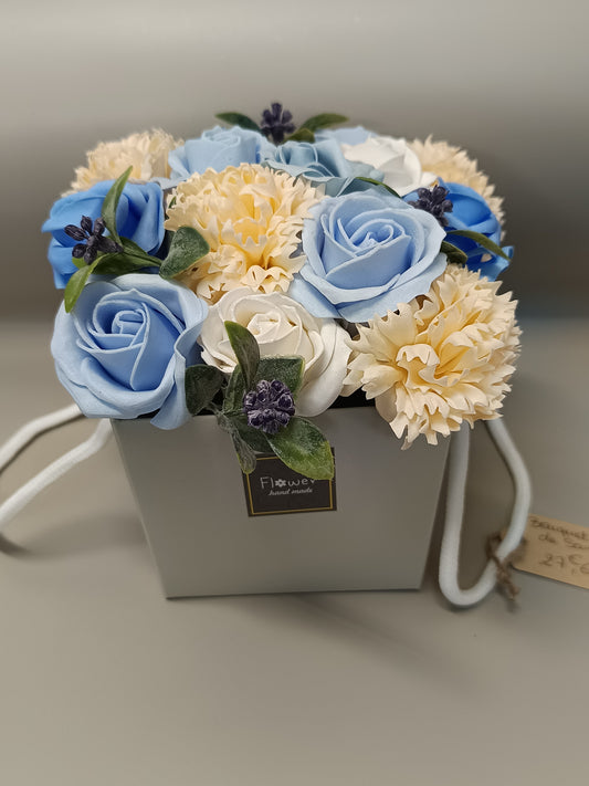 Bouquet de fleurs en savon - Bleu